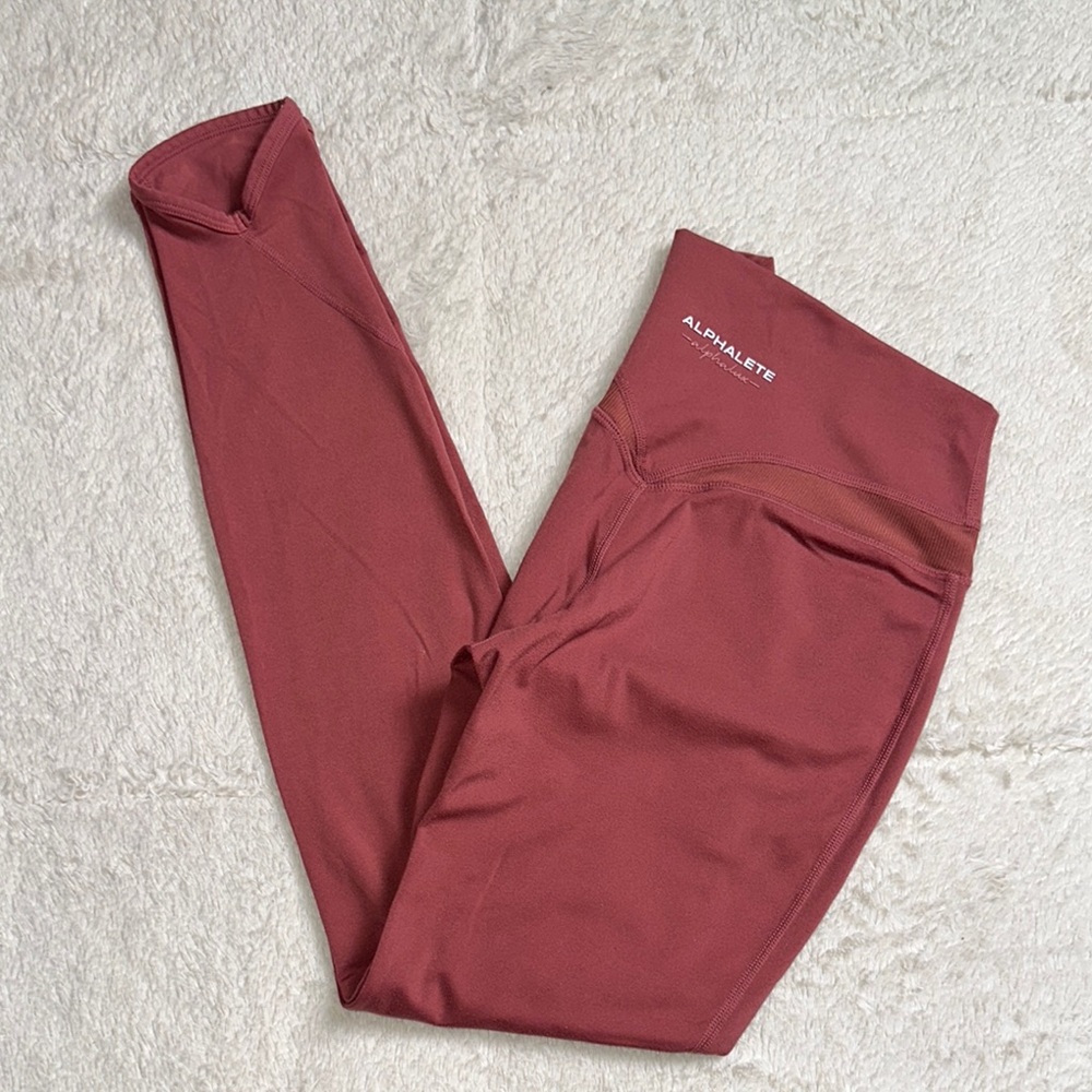 Alphalete Rust Red Alphalux High-Waisted Leggings